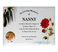 In Memoriam Rectangular Tile Grave Plaque (20 x 15 cm) (Nanny, 20 x 15 cm)