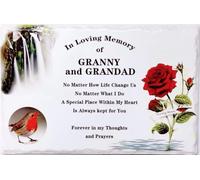 In Memoriam Tile Plaque - In loving memory of GRANNY and GRANDAD