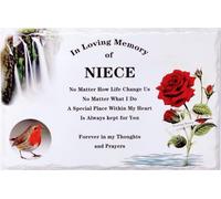 In Memoriam Tile Plaque - In loving memory of NIECE