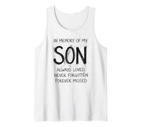 in Memory My Son Always Loved Never Forgotten Forever Missed Tank Top