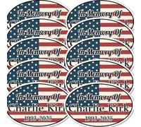 in Memory of Charlie Kirk Sticker, Pray for Charlie Kirk Stickers, Freedom America Patriot Decal, Political Republican Gifts Decoration,Decals for Cars/Laptops/Water Bottles/Phone Cases (A 2pc)