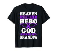 in Memory of Grandpa Pancreatic Cancer Purple Ribbon T-Shirt
