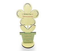 In Memory of Mum,Mum Memorial Gifts,Mothers Day Gift Plaque Grave Ornaments from Daughter Son,Wooden Flower Mummy Presents for Best Mum