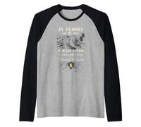 in Memory of My Son Always Loved Forever Missed Son Memorial Raglan Baseball Tee