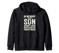 In Memory Of My Son Always Loved Never Forgotten Heaven Zip Hoodie