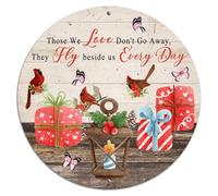in Memory of Those We Love Don't Go Away They Fly Beside Us Every Day Vintage Round Man Cave Aluminum Tin Decorative Metal Sign for Indoor Outdoor Gate Yard Kitchen Decor 12" Christmas Gift