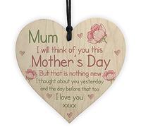 RED OCEAN In Memory Plaque For Mum On Mothers Day Wooden Flower Memorial Gift For Mum