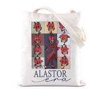 in My Alastor Era Tote Bag Cartoon Characters Fans Gift Alastor Demon Lover Reusable Grocery Bags Hazbin Anime Merch (Alastor ERA)