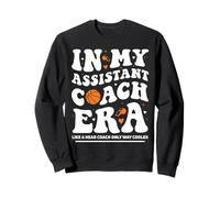 In My Assistant Coach Era Groovy Basketball Coaching Sweatshirt