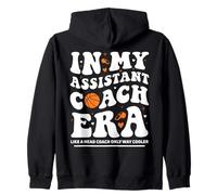 In My Assistant Coach Era Groovy Basketball Coaching Zip Hoodie