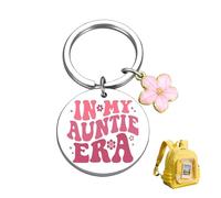 In My Auntie Era Keychain, Auntie Key Chain Gift Ideas from Niece Nephew Best Aunt Keyring Birthday Gifts for Aunt