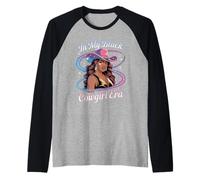 in My Black Cowgirl Era Glam Western Afro Style Women Men Raglan Baseball Tee