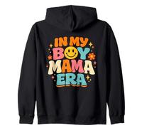 In My Boy Mama Era Cute Cheerful Bubble Letter Zip Hoodie