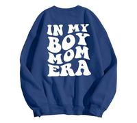 In My Boy Mom Era Sweatshirt Women Funny Mama Crewneck Pullover Mama Life Long Sleeve Gift Tops 2024 Fall