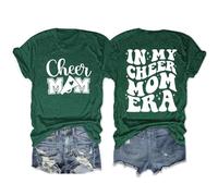 in My Cheer Mom.T-Shirt for Women Letter Graphic Tees Cheer Mom Game Day Pullover Top Love Mama Cozy Moms Shirt