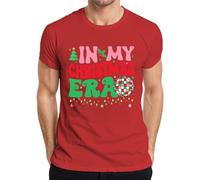 In My Christmas Era Christmas Disco Ball Fairy Lights Retro Men's T-Shirt, red, M