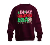 In My Christmas Era Christmas Disco Ball Fairy Lights Retro Unisex Sweatshirt Pullover, burgundy, M