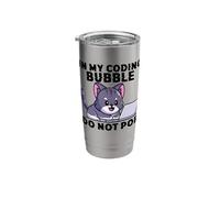 in My Coding Bubble Do Not Pop Cat Whisperer Programmer Stainless Steel Insulated Tumbler