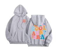 In My Cool Aunt Era Hoodies for Women Fashion Crew Neck Graphic with Hood Tops Cute Gothic Casual Long Sleeve Trendy Pullover Hoodies College Hooded Y2K Aesthetic Comfort Grey