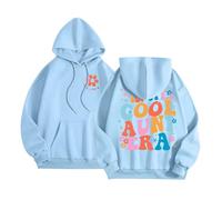 In My Cool Aunt Era Hoodies for Women Fashion Crew Neck Graphic with Hood Tops Cute Gothic Casual Long Sleeve Trendy Pullover Hoodies College Hooded Y2K Aesthetic Comfort Sky Blue