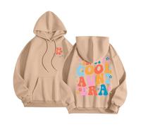 In My Cool Aunt Era Hoodies for Women Fashion Crew Neck Graphic with Hood Tops Cute Gothic Casual Long Sleeve Trendy Pullover Hoodies College Hooded Y2K Aesthetic Comfort Khaki