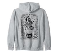 In My Crone Era Witchy Vintage Raven Crow Goth Moon Cool Zip Hoodie