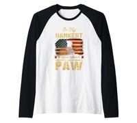 in My Darkest Hour When I Needed A Hand I Found A Paw Raglan Baseball Tee