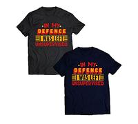 in My Defence I was Left Unsupervised T-Shirt Funny Novelty Humourous Slogan Adult Kids Unisex Tee Top (Black, 3 Years)