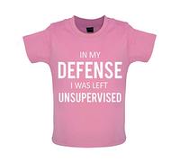 in My Defense I was Left Unsupervised - Organic Baby/Toddler T-Shirt - Bubble Gum Pink - 18-24 Months
