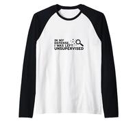in My Defense I was Left Unsupervised Raglan Baseball Tee, Men, Black/White, L