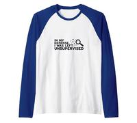 in My Defense I was Left Unsupervised Raglan Baseball Tee, Men, Royal Blue/White, M