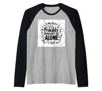 in My Defense Probably Shouldn't Be Alone Raglan Baseball Tee, Men, Black/Athletic Heather, S
