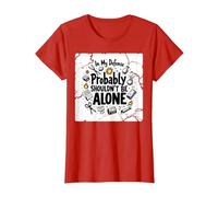 in My Defense Probably Shouldn't Be Alone T-Shirt, Women, Red, M