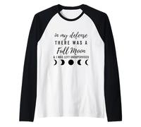 in My Defense There was A Full Moon, Funny Halloween Spooky Raglan Baseball Tee