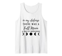 in My Defense There was A Full Moon, Funny Halloween Spooky Tank Top
