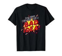in My Defense Well That was A Bad Idea Comic Style T-Shirt, Men, Black, 5XL