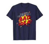 in My Defense Well That was A Bad Idea Comic Style T-Shirt, Men, Navy, 3XL