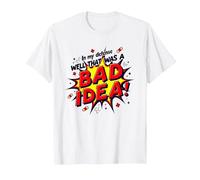 in My Defense Well That was A Bad Idea Comic Style T-Shirt, Men, White, S