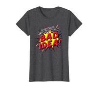 in My Defense Well That was A Bad Idea Comic Style T-Shirt, Women, Dark Heather Grey, 3XL