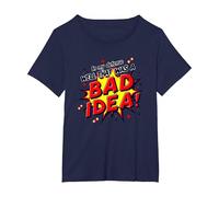 in My Defense Well That was A Bad Idea Comic Style T-Shirt, Women's Plus, Navy, 6X