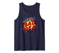 in My Defense Well That was A Bad Idea Comic Style Tank Top, Men, Navy, S