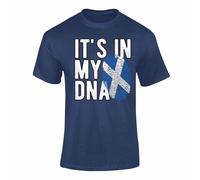 In My DNA Scotland T Shirt - Scottish Gifts, Scotland Top, Scotland Football T-Shirt, Scotland Gifts for Men & Kids, Scottish Flag Tee - Navy X-Large