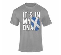 In My DNA Scotland T Shirt - Scottish Gifts, Scotland Top, Scotland Football T-Shirt, Scotland Gifts for Men & Kids, Scottish Flag Tee - GreyMarl XX-Large