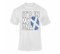 In My DNA Scotland T Shirt - Scottish Gifts, Scotland Top, Scotland Football T-Shirt, Scotland Gifts for Men & Kids, Scottish Flag Tee - White Large