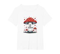 in My Element: Whimsical Mushroom Forest Adventure T-Shirt, Women's Plus, White, 2X