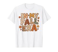 in My Fall Era Cozy Autumn Patchwork Design Value Graphic T-Shirt, Men, White, L