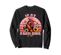 In My Farm Girl Era Cute Retro Chicken and Flowers Farm Life Sweatshirt