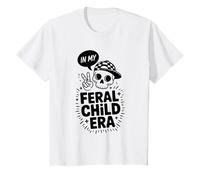 IN MY FERAL CHILD ERA | Skeleton Peace Sign Kids Graphic T-Shirt