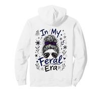 In My Feral Era Messy Bun Leopard Bow Chaos Pullover Hoodie