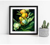 In my Garden by Paul Cezanne Stunning Framed Wall Art Picture Print Square - 35cm wide x 35cm high - Black Frame
